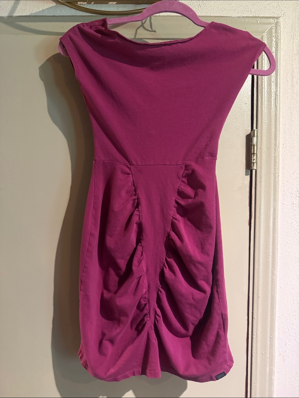 Vans Women's Fuchsia Ruched-Back Mini Dress